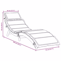 vidaXL Sun Lounger with Cushion Daybed Sunbed Lounge Bed Red Solid Wood Acacia