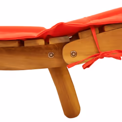 vidaXL Sun Lounger with Cushion Daybed Sunbed Lounge Bed Red Solid Wood Acacia - Additional view 6