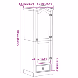 vidaXL Wardrobe Organiser Closet Clothes Storage Organiser Solid Wood Pine - Additional view 8