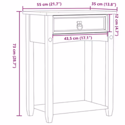 vidaXL Console Table Side End Table Hallway Coffee Sofa Table Solid Wood Pine - Additional view 8