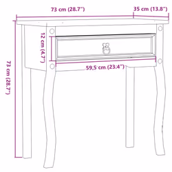 vidaXL Console Table Side End Table Hallway Coffee Sofa Table Solid Wood Pine - Additional view 8