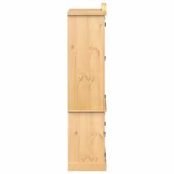 vidaXL Glass Display Cabinet Storage Shelf Cupboard Bookcase Solid Wood Pine - Additional view 4