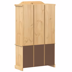 vidaXL Glass Display Cabinet Storage Shelf Cupboard Bookcase Solid Wood Pine - Additional view 5