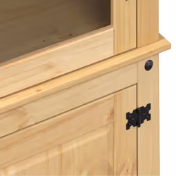 vidaXL Glass Display Cabinet Storage Shelf Cupboard Bookcase Solid Wood Pine - Additional view 6