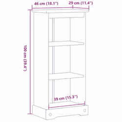 vidaXL Bookcase Display Bookshelf Storage Cabinet Book Rack Solid Wood Pine - Additional view 3