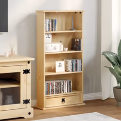 vidaXL CD Cabinet Display Cabinet Storage Cupboard Bookcase Solid Wood Pine