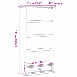 vidaXL CD Cabinet Display Cabinet Storage Cupboard Bookcase Solid Wood Pine - Additional view 8