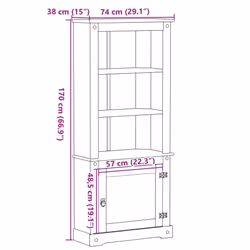 vidaXL Highboard Sideboard Side Cabinet Home Storage Cupboard Solid Wood Pine - Additional view 8
