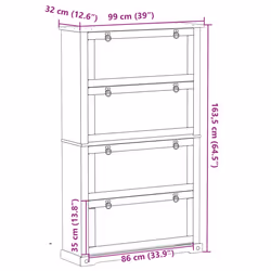 vidaXL Wine Cabinet Wine Cupboard Sideboard Drinks Cabinet Solid Wood Pine - 99 x 32 x 163,5 cm