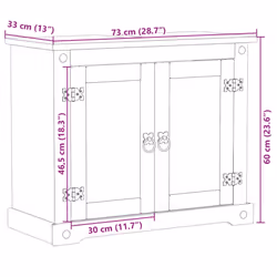 vidaXL Bathroom Sink Cabinet Storage Cupboard Vanity Unit Solid Wood Pine - Additional view 3