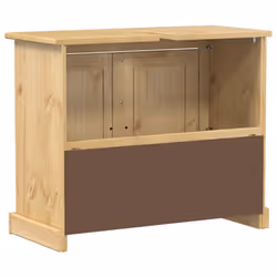 vidaXL Bathroom Sink Cabinet Storage Cupboard Vanity Unit Solid Wood Pine - Additional view 5