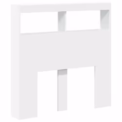 vidaXL Headboard Cabinet with LED Bedroom Bed Headboard White 100x17x102 cm - Additional view 2