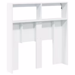 vidaXL Headboard Cabinet with LED Bedroom Bed Headboard White 100x17x102 cm - Additional view 7