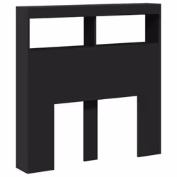 vidaXL Headboard Cabinet with LED Bedroom Bed Headboard Black 100x17x102 cm - Additional view 2