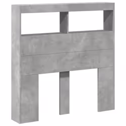 vidaXL Headboard Cabinet with LED Bed Headboard Concrete Grey 100x17x102 cm - Additional view 2