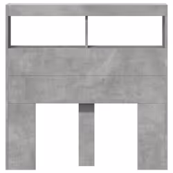 vidaXL Headboard Cabinet with LED Bed Headboard Concrete Grey 100x17x102 cm - Additional view 5