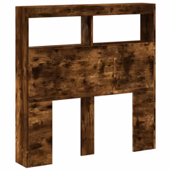vidaXL Headboard Cabinet with LED Home Bed Headboard Smoked Oak 100x17x102 cm - Additional view 2