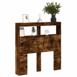 vidaXL Headboard Cabinet with LED Home Bed Headboard Smoked Oak 100x17x102 cm - Additional view 4