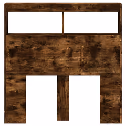 vidaXL Headboard Cabinet with LED Home Bed Headboard Smoked Oak 100x17x102 cm - Additional view 5