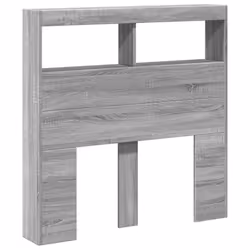 vidaXL Headboard Cabinet with LED Bed Headboard Grey Sonoma 100x17x102 cm - Additional view 2