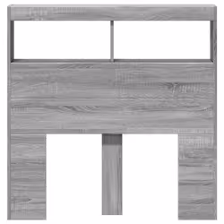 vidaXL Headboard Cabinet with LED Bed Headboard Grey Sonoma 100x17x102 cm - Additional view 5