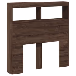 vidaXL Headboard Cabinet with LED Home Bed Headboard Brown Oak 100x17x102 cm