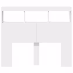 vidaXL Headboard Cabinet with LED Bedroom Bed Headboard White 120x17x102 cm - Additional view 5