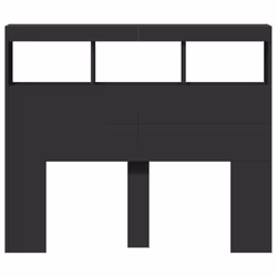 vidaXL Headboard Cabinet with LED Bedroom Bed Headboard Black 120x17x102 cm - Additional view 5