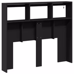vidaXL Headboard Cabinet with LED Bedroom Bed Headboard Black 120x17x102 cm - Additional view 7