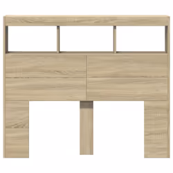 vidaXL Headboard Cabinet with LED Bedroom Bed Header Sonoma Oak 120x17x102 cm - Additional view 5