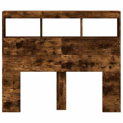 vidaXL Headboard Cabinet with LED Home Bed Headboard Smoked Oak 120x17x102 cm - Additional view 5