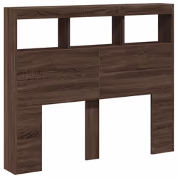 vidaXL Headboard Cabinet with LED Home Bed Headboard Brown Oak 120x17x102 cm