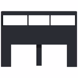 vidaXL Headboard Cabinet with LED Bedroom Bed Headboard Black 140x17x102 cm - Additional view 5