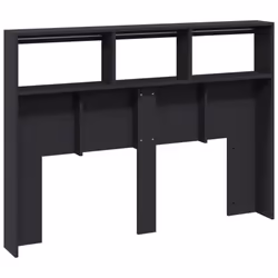 vidaXL Headboard Cabinet with LED Bedroom Bed Headboard Black 140x17x102 cm - Additional view 7