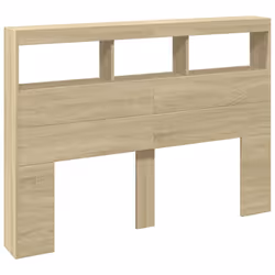vidaXL Headboard Cabinet with LED Bedroom Bed Header Sonoma Oak 140x17x102 cm - Additional view 2