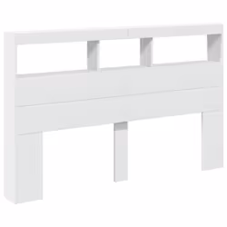 vidaXL Headboard Cabinet with LED Bedroom Bed Headboard White 160x17x102 cm - Additional view 2