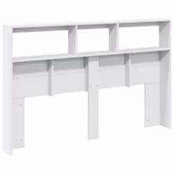 vidaXL Headboard Cabinet with LED Bedroom Bed Headboard White 160x17x102 cm - Additional view 7
