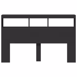 vidaXL Headboard Cabinet with LED Bedroom Bed Headboard Black 160x17x102 cm - Additional view 5