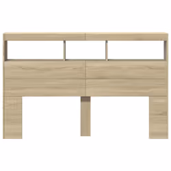 vidaXL Headboard Cabinet with LED Bedroom Bed Header Sonoma Oak 160x17x102 cm - Additional view 5