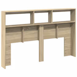 vidaXL Headboard Cabinet with LED Bedroom Bed Header Sonoma Oak 160x17x102 cm - Additional view 7
