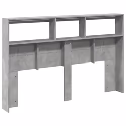 vidaXL Headboard Cabinet with LED Bed Headboard Concrete Grey 160x17x102 cm - Additional view 7