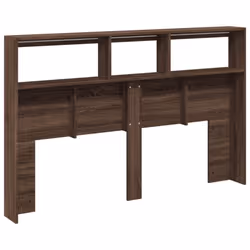 vidaXL Headboard Cabinet with LED Home Bed Headboard Brown Oak 160x17x102 cm - Additional view 7