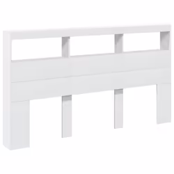 vidaXL Headboard Cabinet with LED Bedroom Bed Headboard White 180x17x102 cm - Additional view 2
