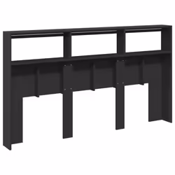 vidaXL Headboard Cabinet with LED Bed Backboard Headboard Black 180x17x102 cm - Additional view 7