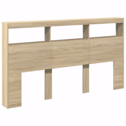 vidaXL Headboard Cabinet with LED Bedroom Bed Header Sonoma Oak 180x17x102 cm - Additional view 2