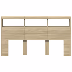 vidaXL Headboard Cabinet with LED Bedroom Bed Header Sonoma Oak 180x17x102 cm - Additional view 5