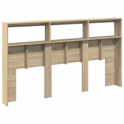 vidaXL Headboard Cabinet with LED Bedroom Bed Header Sonoma Oak 180x17x102 cm - Additional view 7