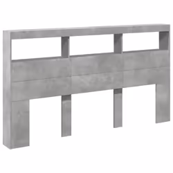 vidaXL Headboard Cabinet with LED Bed Headboard Concrete Grey 180x17x102 cm - Additional view 2