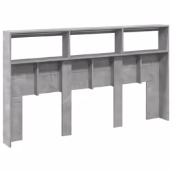 vidaXL Headboard Cabinet with LED Bed Headboard Concrete Grey 180x17x102 cm - Additional view 7