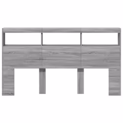 vidaXL Headboard Cabinet with LED Home Bed Headboard Grey Sonoma 180x17x102 cm - Additional view 5